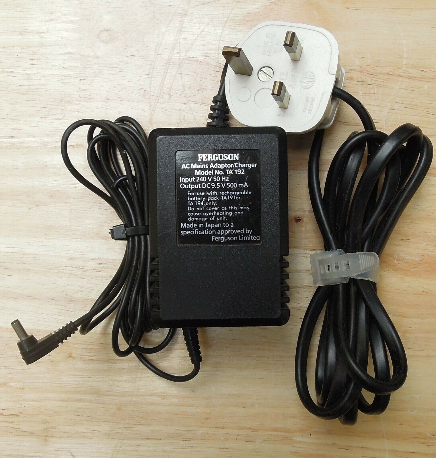 New Ferguson TA 192 9.5V 500mA Power Supply AC Adapter CHARGER